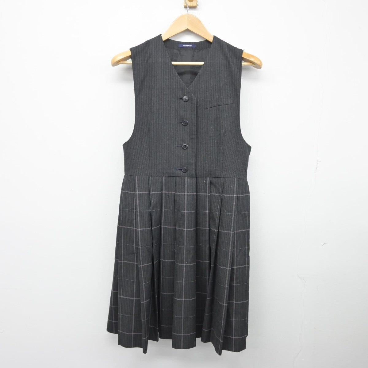 【中古】佐賀県 佐賀女子高等学校 女子制服 2点（シャツ・ジャンパースカート）sf034481