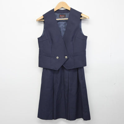 【中古】神奈川県 横浜市立左近山中学校 女子制服 4点（ブレザー・スカート・ベスト）sf034495