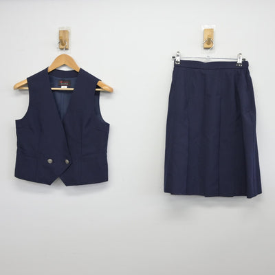 【中古】神奈川県 横浜市立左近山中学校 女子制服 2点（ベスト・スカート）sf034496