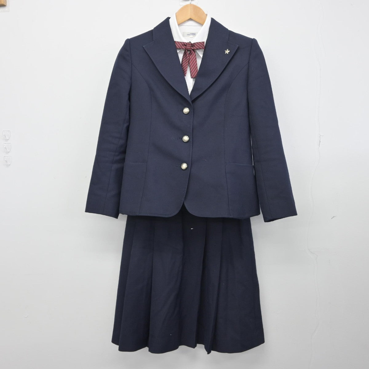 【中古】広島県 大門高等学校 女子制服 5点（ブレザー・シャツ・スカート）sf034504