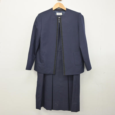 【中古】千葉県 上志津中学校 女子制服 2点（ブレザー・ジャンパースカート）sf034509