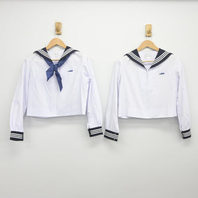 【中古】広島県 広島皆実高等学校 女子制服 3点（セーラー服・スカート）sf034533