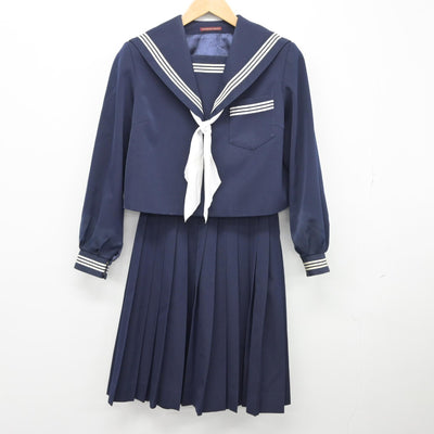 【中古】岐阜県 池田中学校 女子制服 3点（セーラー服・スカート）sf034536