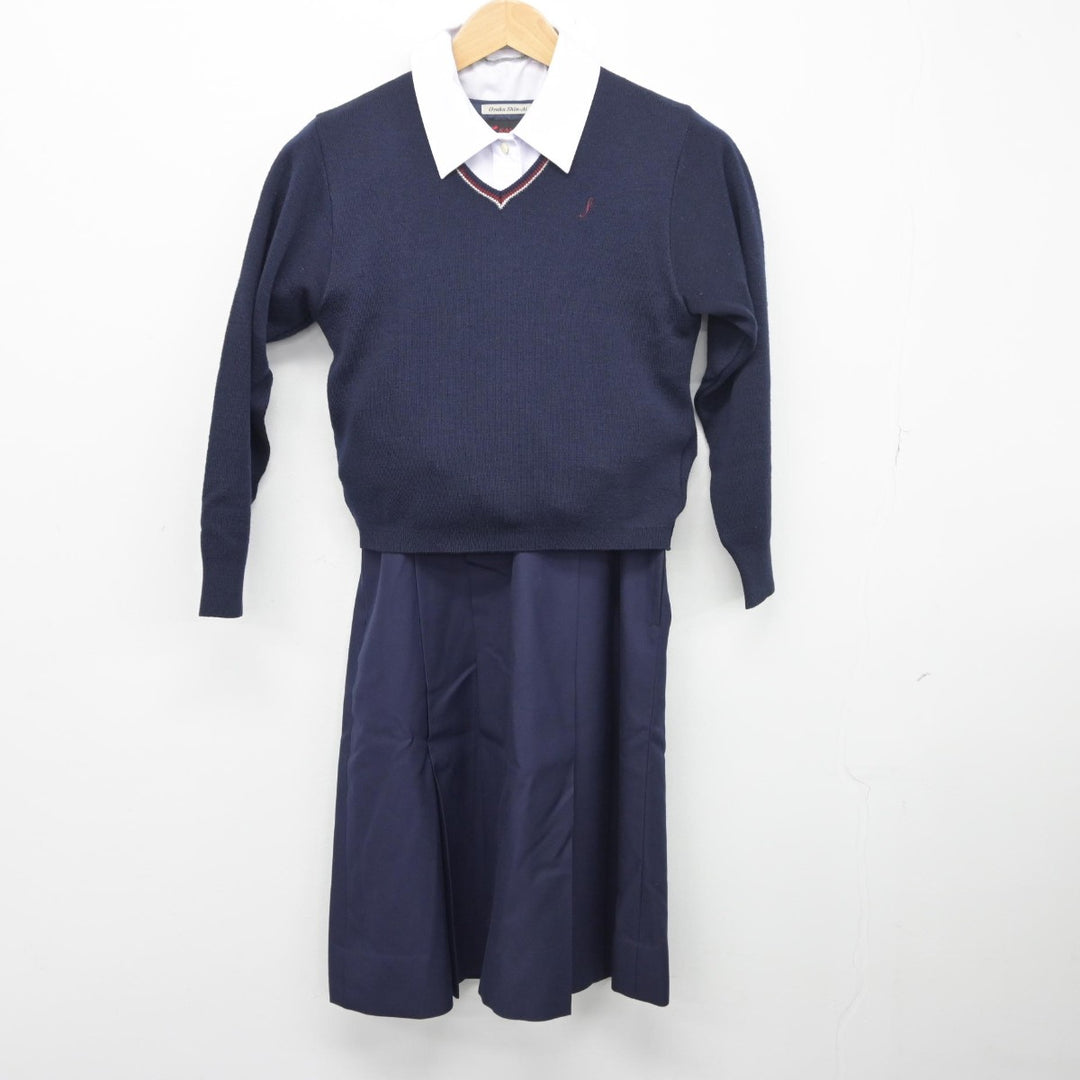 【中古】大阪府 大阪信愛学院高等学校 女子制服 5点（ブレザー・ニット・ジャンパースカート・シャツ）sf034537