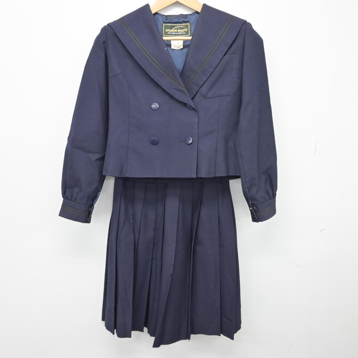 【中古】福島県 郡山商業高等学校 女子制服 2点（セーラー服・スカート）sf034544