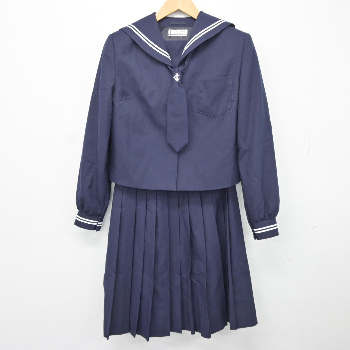 【中古】青森県 市川中学校 女子制服 4点（セーラー服・スカート）sf034571