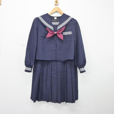 【中古】静岡県 掛川市立桜が丘中学校 女子制服 3点（セーラー服・スカート）sf034596