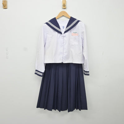 【中古】宮崎県 国富町立本庄中学校 女子制服 3点（セーラー服・シャツ・スカート）sf034598