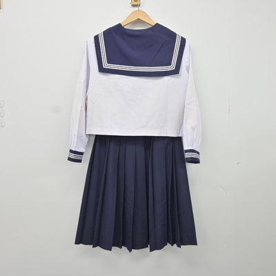 【中古】宮崎県 国富町立本庄中学校 女子制服 3点（セーラー服・シャツ・スカート）sf034598