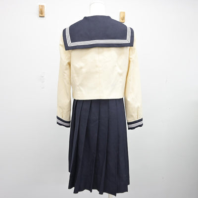 【中古】福岡県 博多女子高等学校 女子制服 3点（セーラー服・ジャンパースカート）sf034631