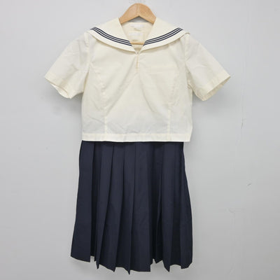 【中古】福岡県 博多女子高等学校 女子制服 3点（セーラー服・セーラー服・ジャンパースカート）sf034632