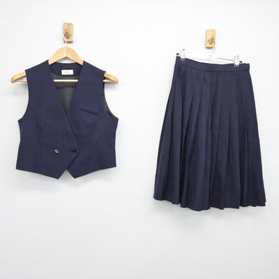 【中古】愛媛県 松山北高等学校 女子制服 2点（ベスト・スカート）sf034637