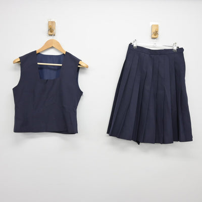 【中古】東京都 八王子市立第七中学校 女子制服 2点（ベスト・スカート）sf034641