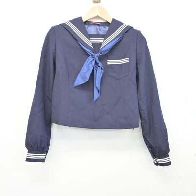 【中古】新潟県 加茂市立加茂中学校 女子制服 3点（セーラー服・スカート）sf034678