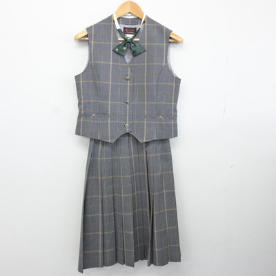 【中古】宮城県 山田中学校 女子制服 4点（ブレザー・ベスト・スカート）sf034693