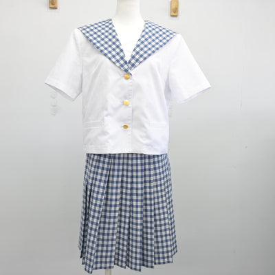 【中古】宮城県 聖和学園高等学校 女子制服 2点（セーラー服・スカート）sf034695