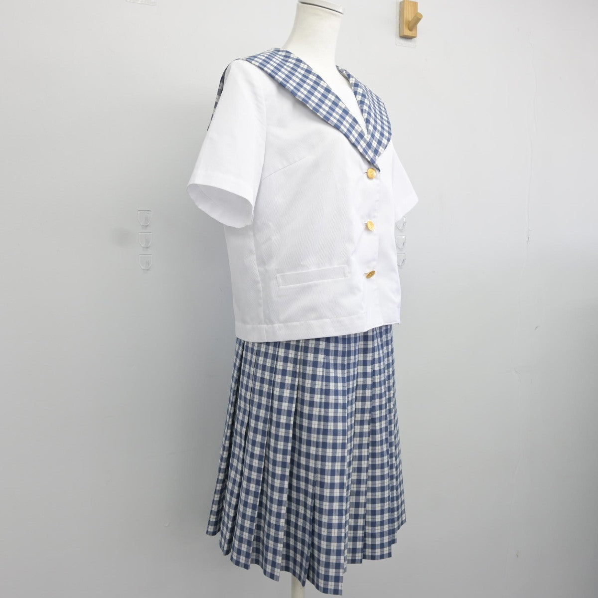 【中古】宮城県 聖和学園高等学校 女子制服 2点（セーラー服・スカート）sf034695