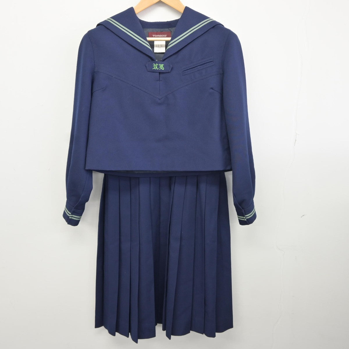 【中古】山形県 日本大学山形高等学校 女子制服 2点（セーラー服・スカート）sf034708