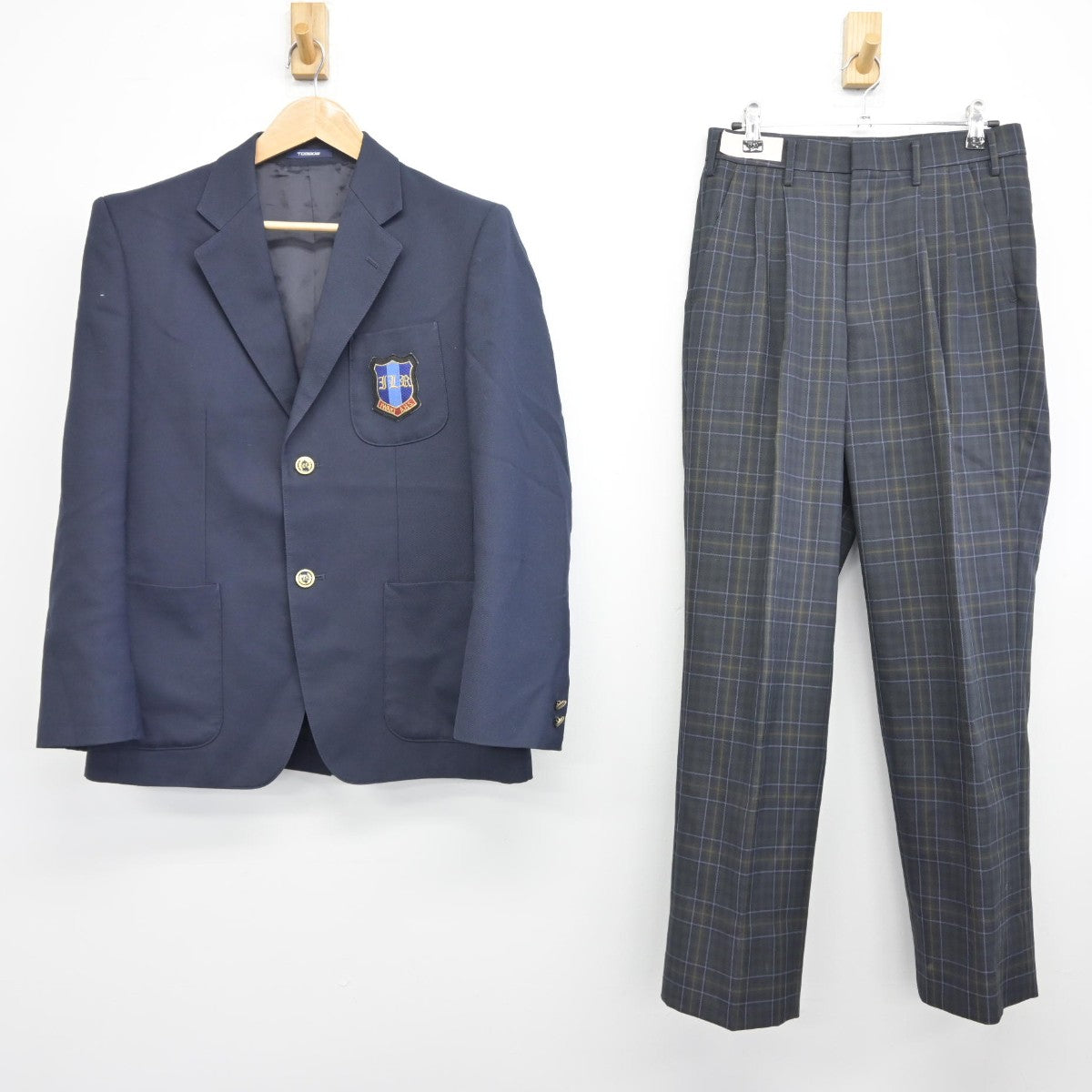 【中古】福島県 磐城農業高等学校 男子制服 2点（ブレザー・ズボン）sf034737