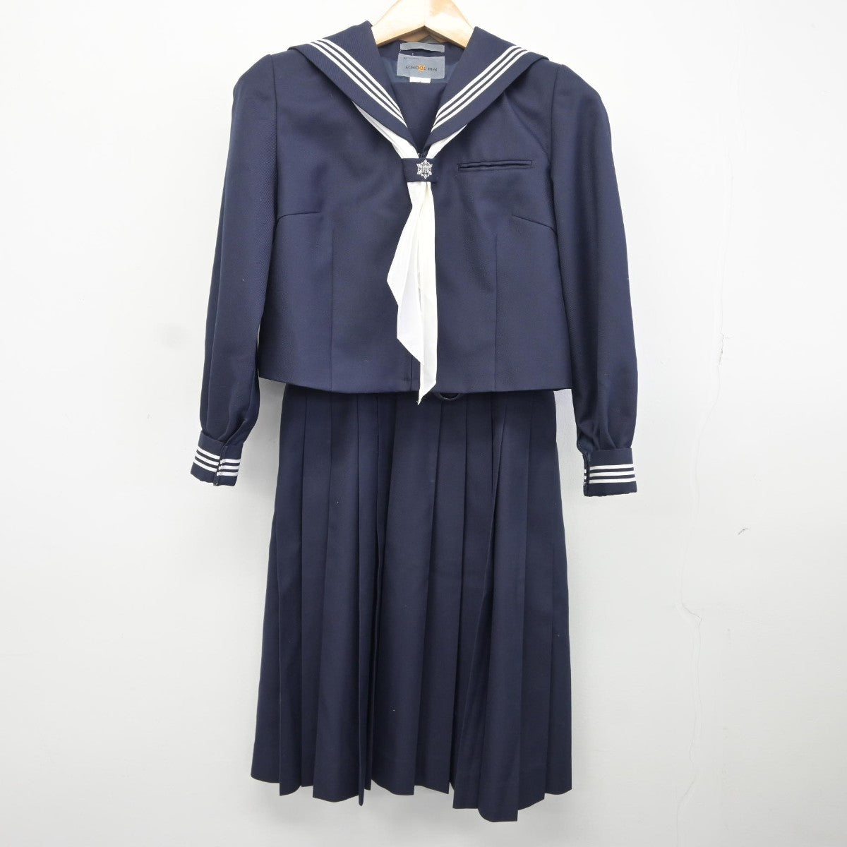 【中古】埼玉県 川口市立西中学校 女子制服 3点（セーラー服・ジャンパースカート）sf034738