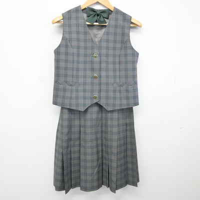 【中古】宮城県 仙台市立七北田中学校 女子制服 3点（ベスト・スカート）sf034756