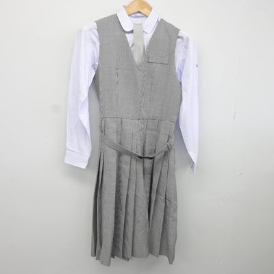 【中古】静岡県 藤枝明誠高等学校 女子制服 5点（ブレザー・シャツ・ジャンパースカート）sf034763