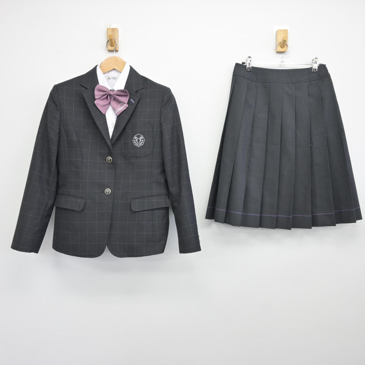 【中古】大阪府 宣真高等学校 女子制服 4点（ブレザー・シャツ・スカート）sf034767