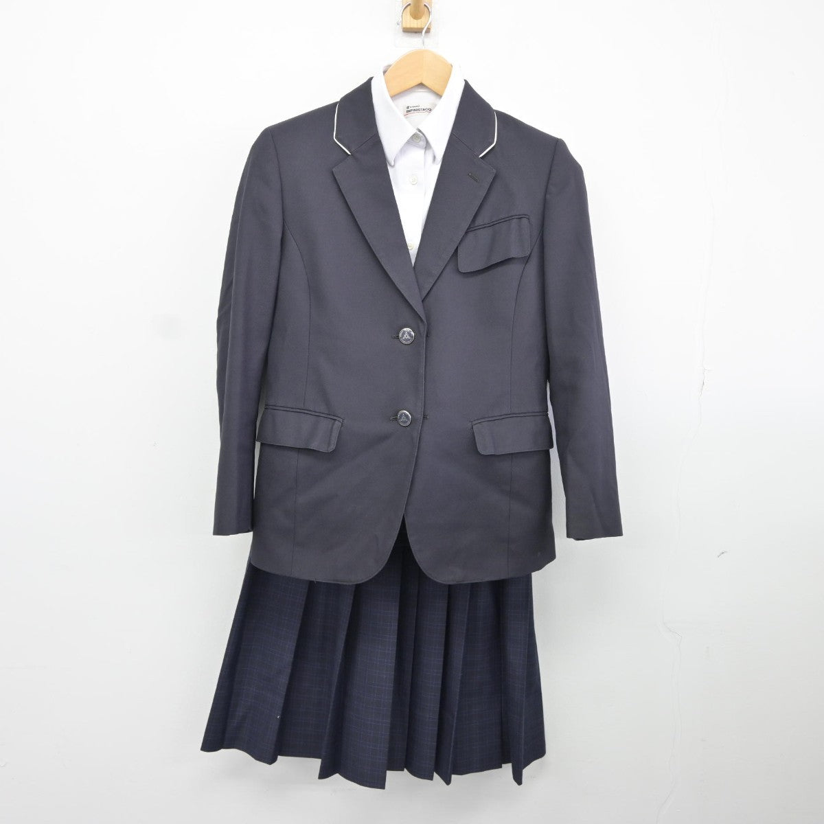 【中古】福岡県 横手中学校 女子制服 3点（ブレザー・シャツ・スカート）sf034802