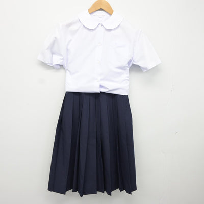 【中古】茨城県 取手第二中学校 女子制服 2点（シャツ・スカート）sf034821