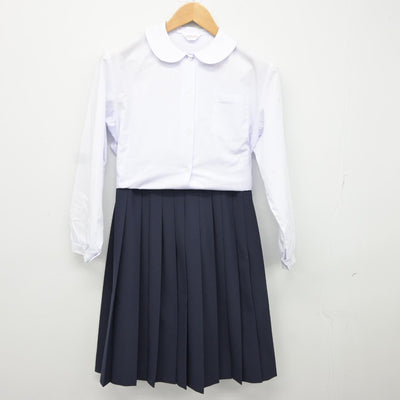 【中古】茨城県 取手第二中学校 女子制服 2点（シャツ・スカート）sf034822