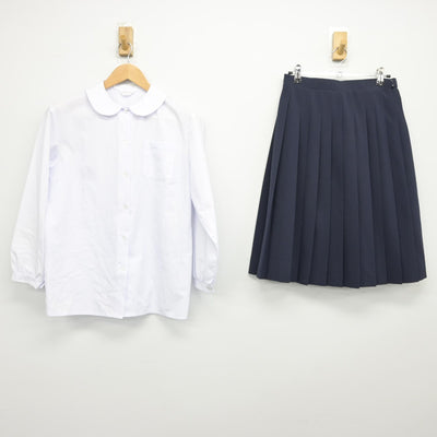 【中古】茨城県 取手第二中学校 女子制服 2点（シャツ・スカート）sf034822