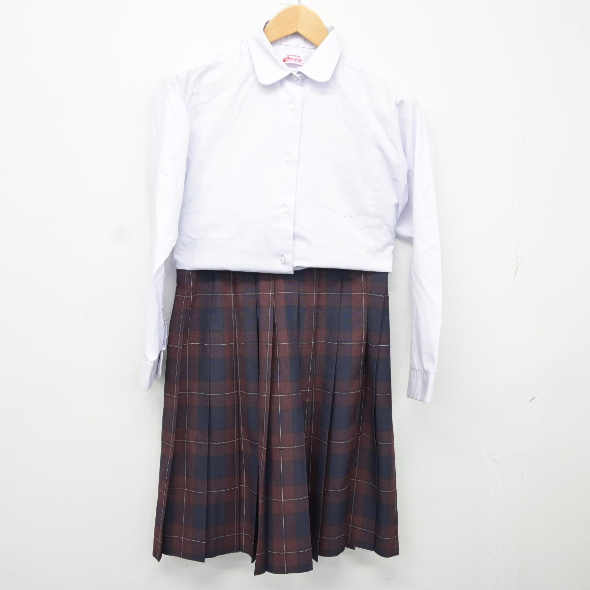 【中古】秋田県 秋田市立城南中学校 女子制服 2点（シャツ・スカート）sf034824