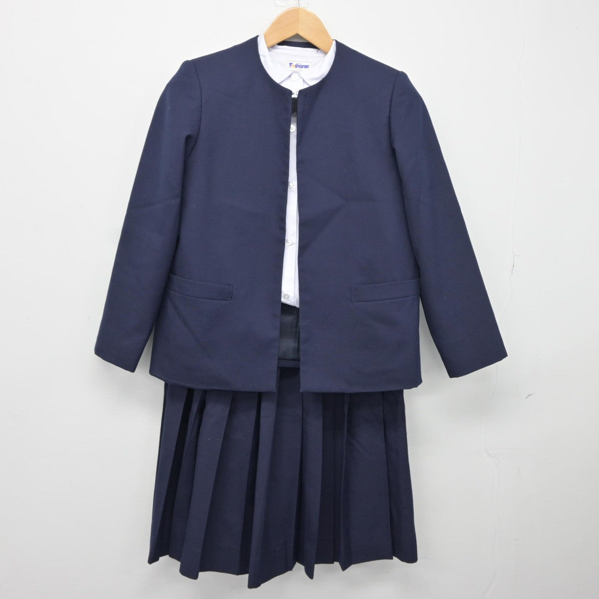 【中古】千葉県 千葉市立花園中学校 女子制服 4点（ブレザー・ニット・シャツ・スカート）sf034826