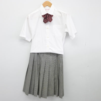 【中古】東京都 東洋高等学校 女子制服 4点（ニットベスト・シャツ・スカート）sf034849