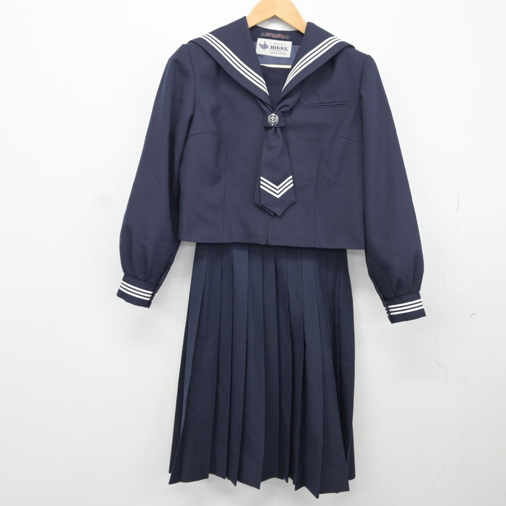 【中古】埼玉県 松伏第二中学校 女子制服 3点（セーラー服・スカート）sf034872