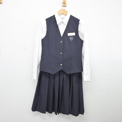 【中古】福岡県 二日市中学校 女子制服 4点（ブレザー・ベスト・シャツ・スカート）sf034880