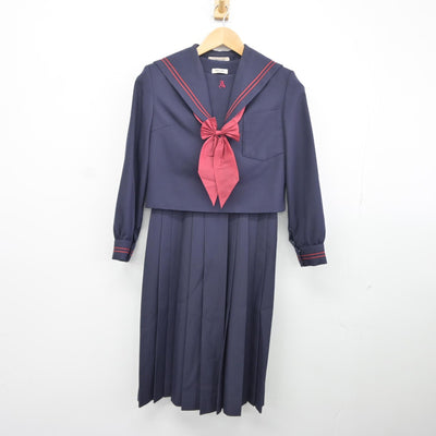 【中古】熊本県 熊本市立飽田中学校 女子制服 3点（セーラー服・ジャンパースカート）sf034891