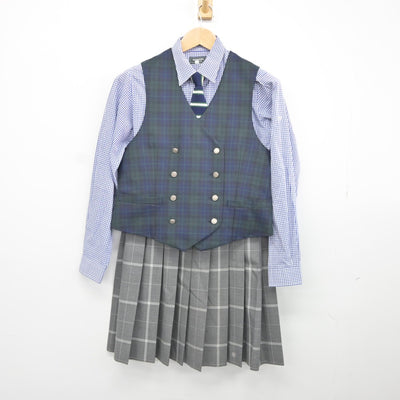 【中古】東京都 武蔵野大学高等学校 女子制服 6点（ブレザー・ベスト・シャツ・スカート）sf034898