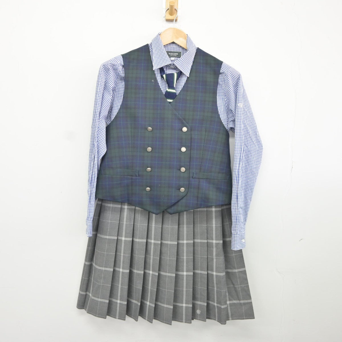 【中古】東京都 武蔵野大学高等学校 女子制服 6点（ブレザー・ベスト・シャツ・スカート）sf034899