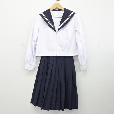 【中古】愛知県 常滑市立鬼崎中学校 女子制服 4点（セーラー服・セーラー服・スカート）sf034910