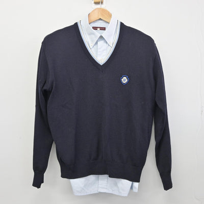 【中古】愛知県 日本福祉大学付属高等学校 男子制服 2点（ニット・シャツ）sf034917