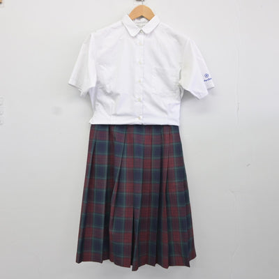 【中古】福岡県 筑陽学園中学高等学校 女子制服 2点（シャツ・スカート）sf034922