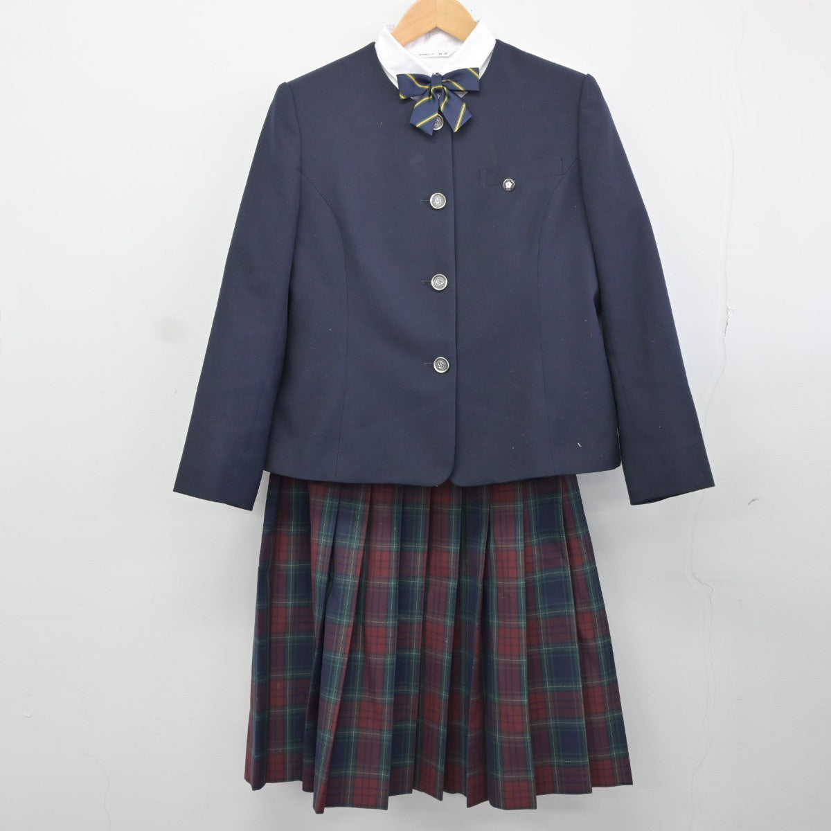 【中古】福岡県 筑陽学園中学高等学校 女子制服 5点（ブレザー・ニット・シャツ・スカート）sf034924