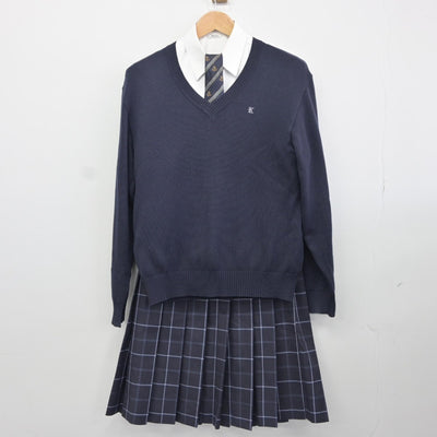 【中古】東京都 駒込中学校高等学校 女子制服 5点（ブレザー・ニット・シャツ・スカート）sf034929