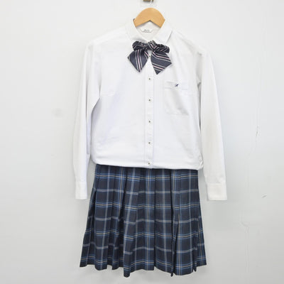 【中古】福岡県 古賀竟成館高等学校 女子制服 5点（ブレザー・シャツ・ニット・スカート）sf034935