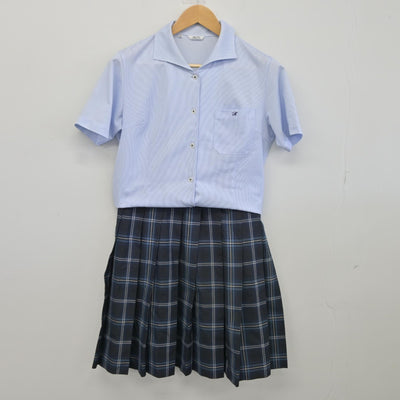 【中古】福岡県 古賀竟成館高等学校 女子制服 3点（シャツ・ニットベスト・スカート）sf034936