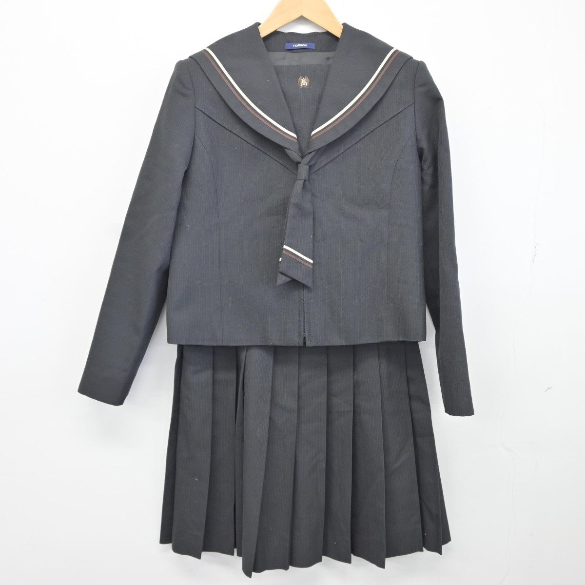 【中古】岩手県 岩谷堂高等学校 女子制服 4点（セーラー服・スカート）sf034938