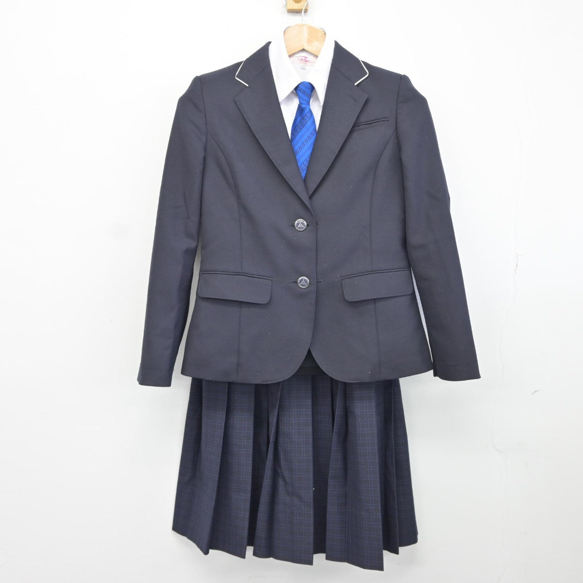 【中古】福岡県 百道中学校 女子制服 4点（ブレザー・シャツ・スカート）sf034959