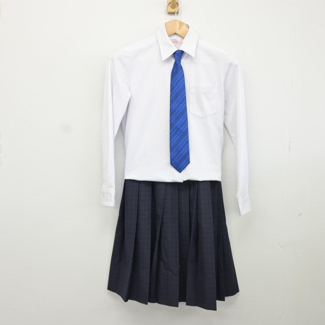 【中古】福岡県 百道中学校 女子制服 4点（ブレザー・シャツ・スカート）sf034959