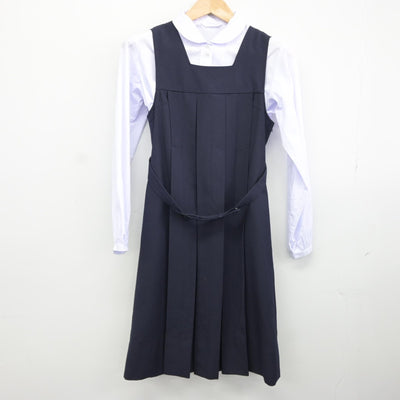 【中古】福岡県 福岡雙葉小学校 女子制服 3点（ブレザー・シャツ・ジャンパースカート）sf034964